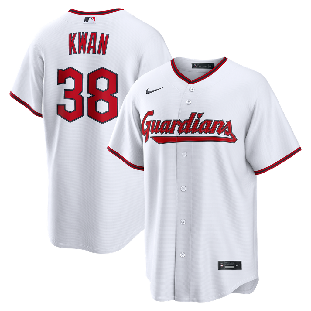 Men's Cleveland Guardians Steven Kwan White Home Replica MLB Baseball Jersey - view 1