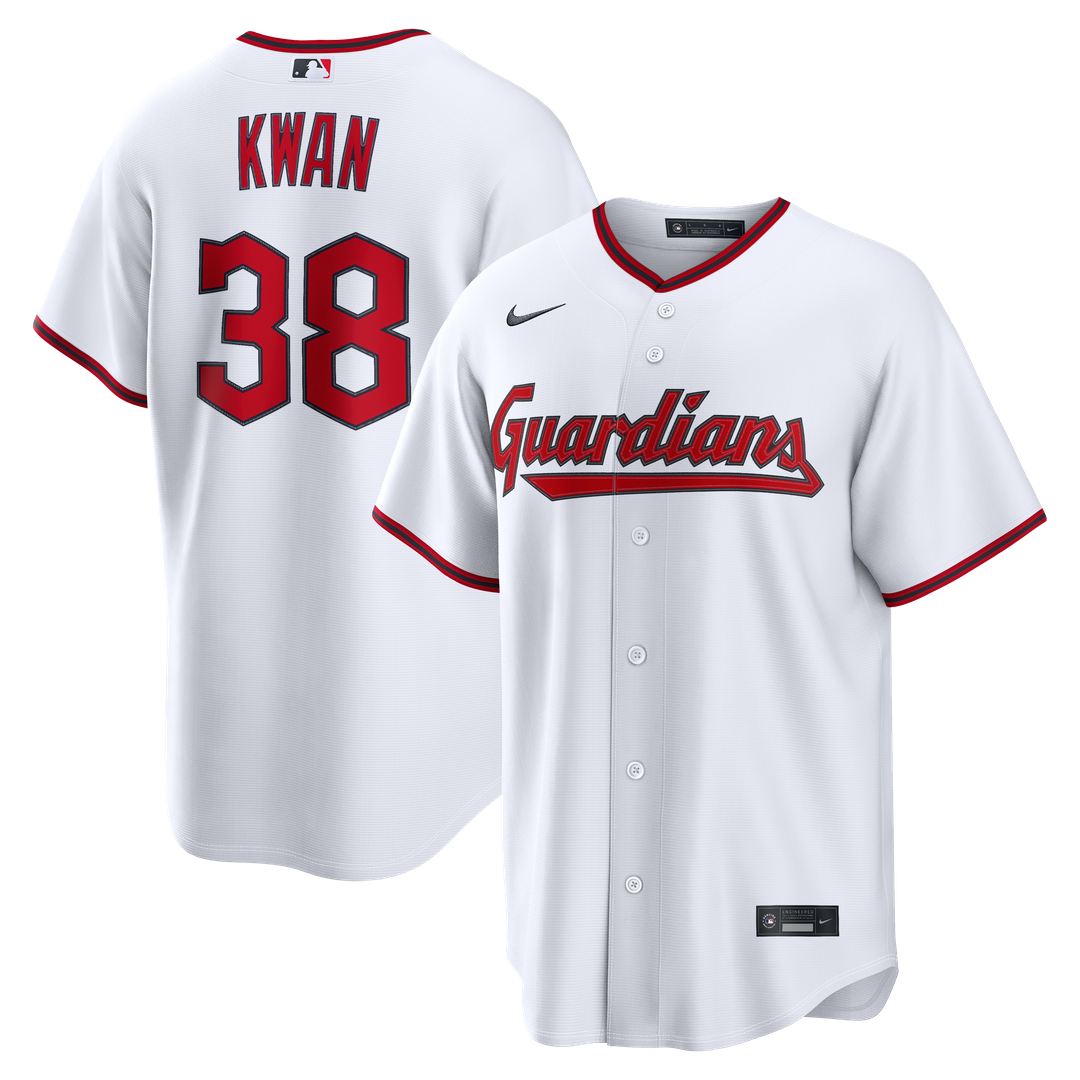 Men's Cleveland Guardians Steven Kwan White Home Replica MLB Baseball Jersey - view 1