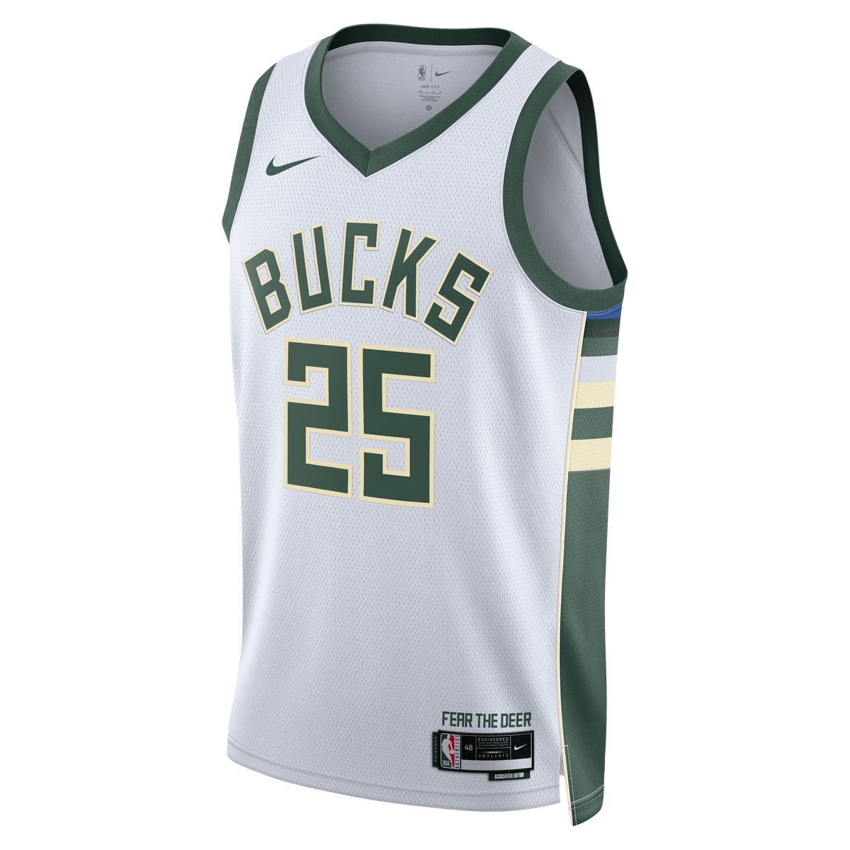 Unisex Kasparas Jakučionis Milwaukee Bucks Association Edition Swingman NBA Basketball Jersey - White - view 3