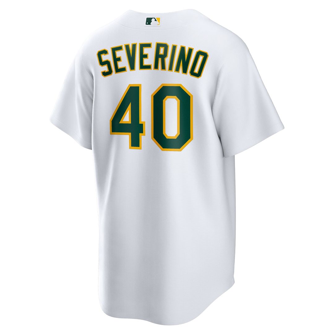 Men's Athletics Luis Severino White Home Replica MLB Baseball Jersey - view 3
