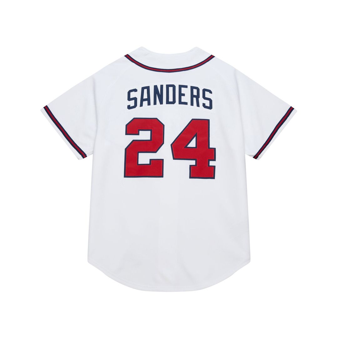 Men's Atlanta Braves Deion Sanders White Cooperstown Collection 1992 MLB Baseball Jersey - view 3