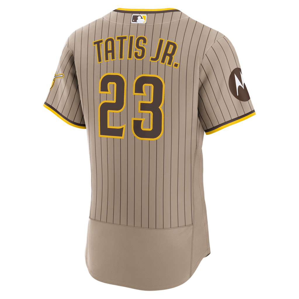 Men's San Diego Padres Fernando Tatis Jr. White Home Sponsor Patch MLB Baseball Jersey - view 9