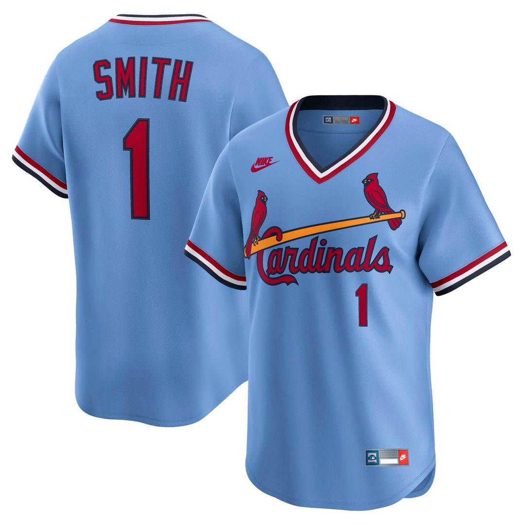 Men's St. Louis Cardinals Ozzie Smith Blue Throwback Cooperstown Collection Limited MLB Baseball Jersey - view 1