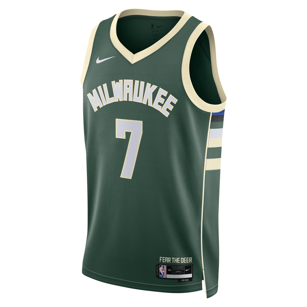 Unisex Kevin Porter Jr. Milwaukee Bucks Icon Edition Swingman NBA Basketball Jersey - Hunter Green - view 3