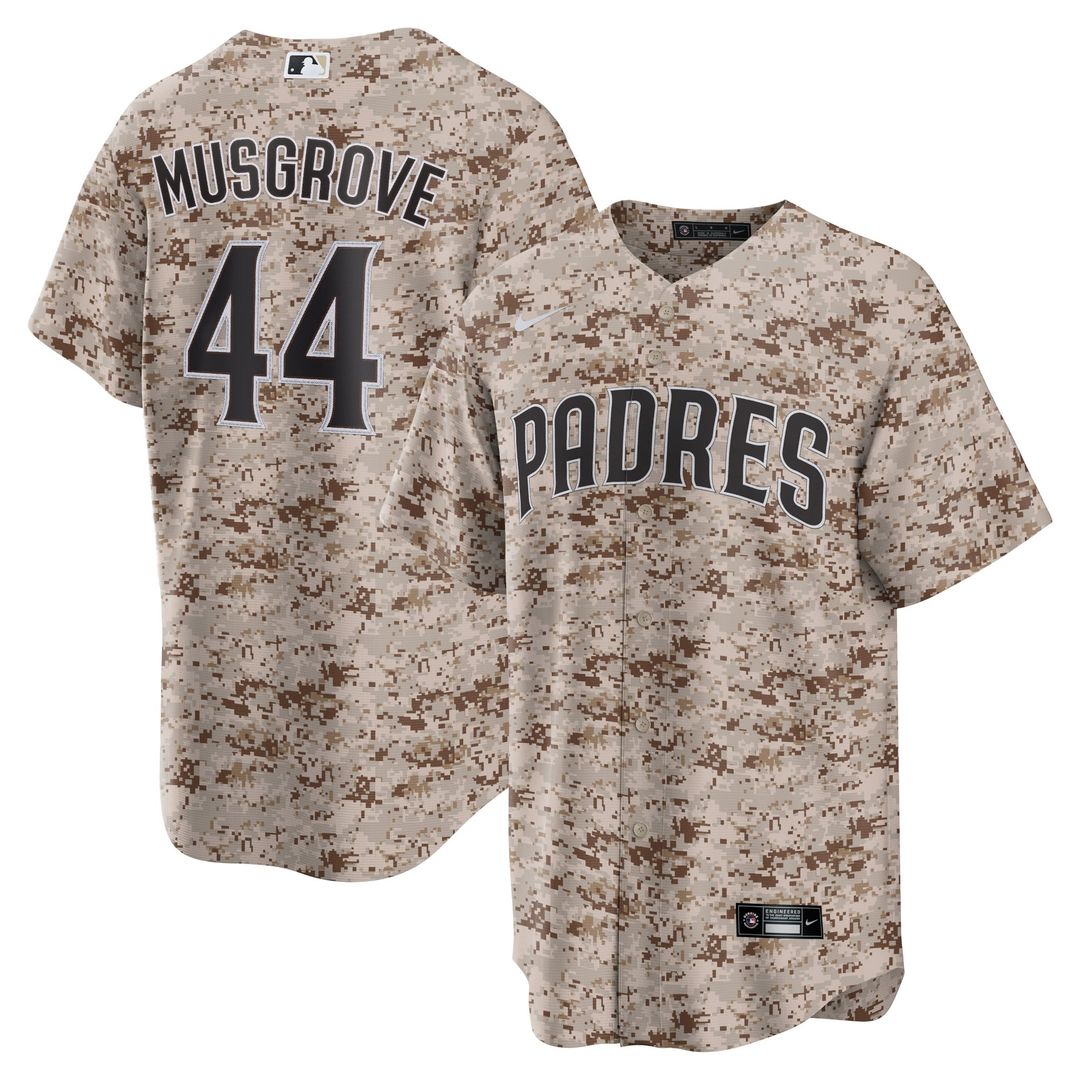 Men's San Diego Padres Joe Musgrove Camo USMC Alternate Replica MLB Baseball Jersey - view 1