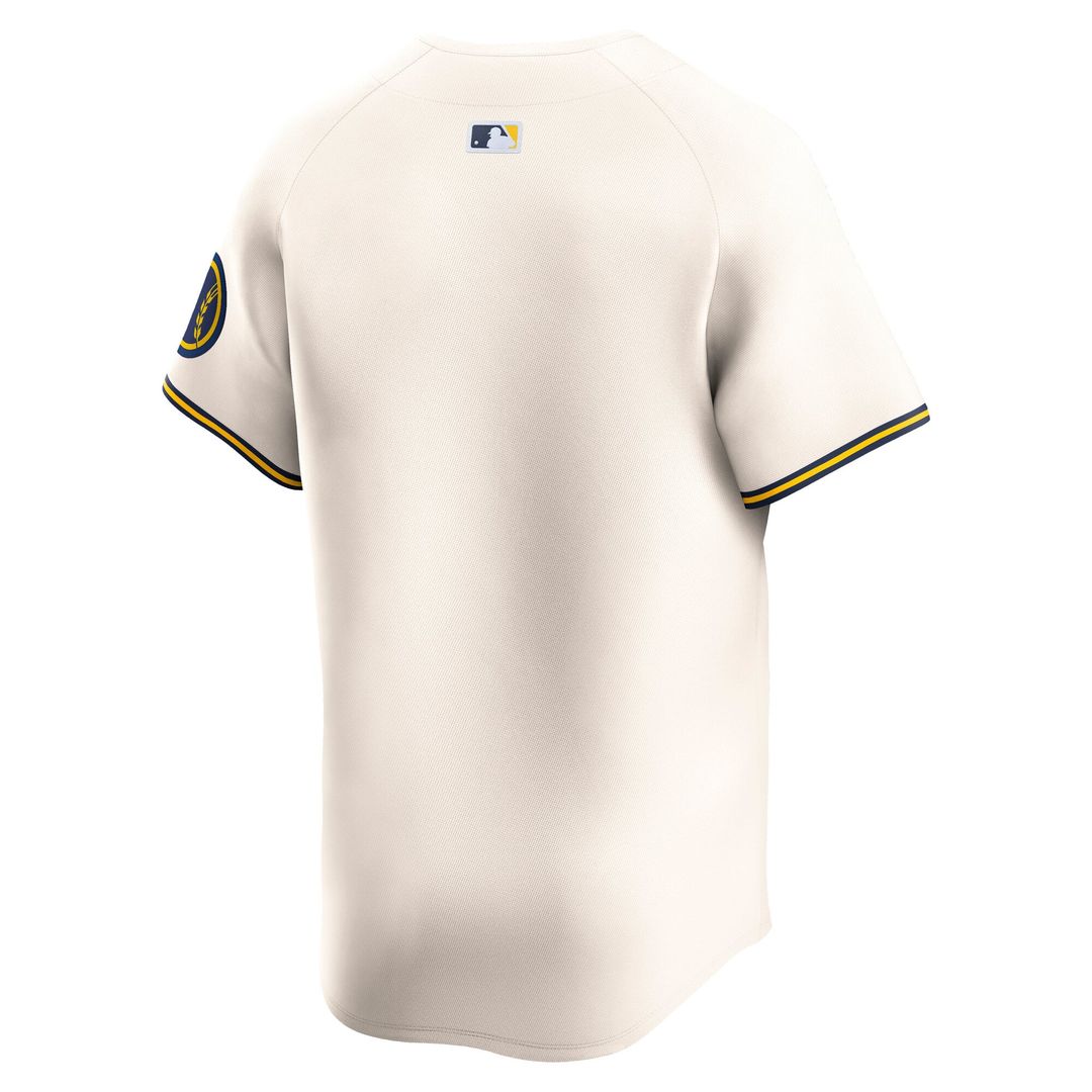 Men's Milwaukee Brewers Cream Home Limited MLB Baseball Jersey - view 3