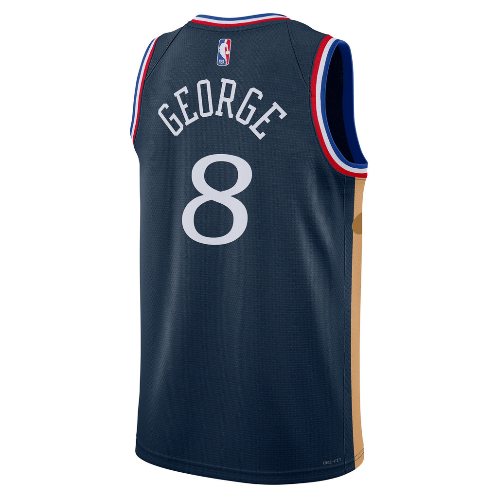 Unisex Paul George Philadelphia 76ers 2025/26 City Edition Swingman NBA Basketball Jersey - Navy - view 4