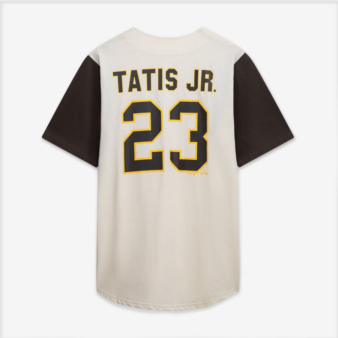 Men's San Diego Padres Cream/Brown Big & Tall Two-Color Fashion MLB Baseball Jersey - view 3