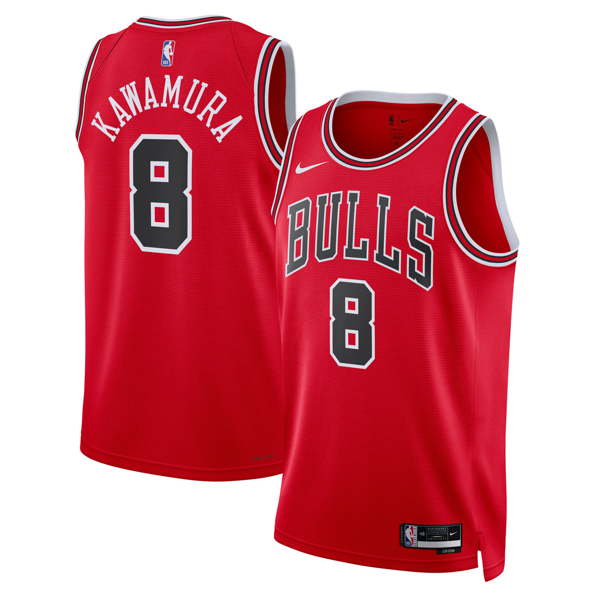 Unisex Yuki Kawamura Chicago Bulls Icon Edition Swingman NBA Basketball Jersey - Red - view 2