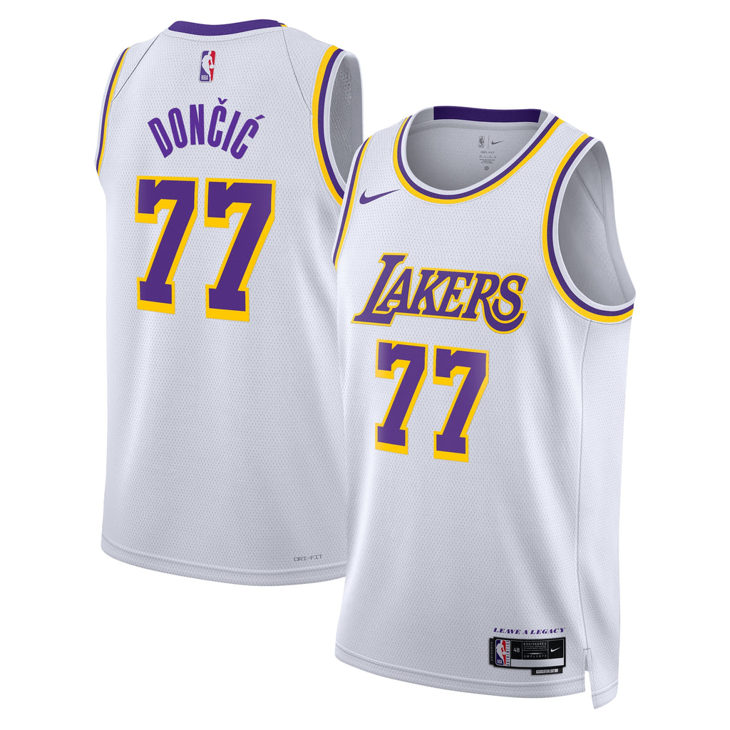 Unisex Luka Dončić Los Angeles Lakers Association Edition Swingman NBA Basketball Jersey - White - view 1