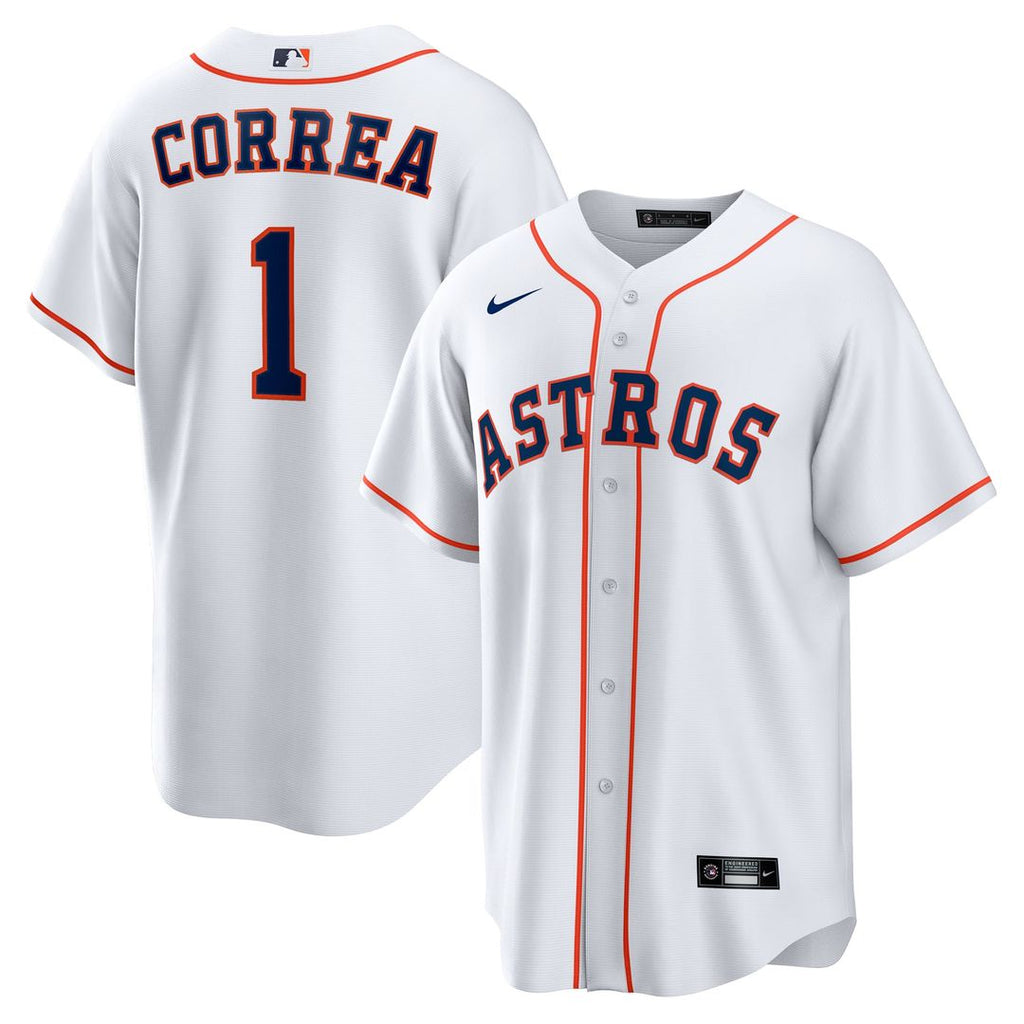 Men's Houston Astros Carlos Correa White Home Replica MLB Baseball Jersey - view 1