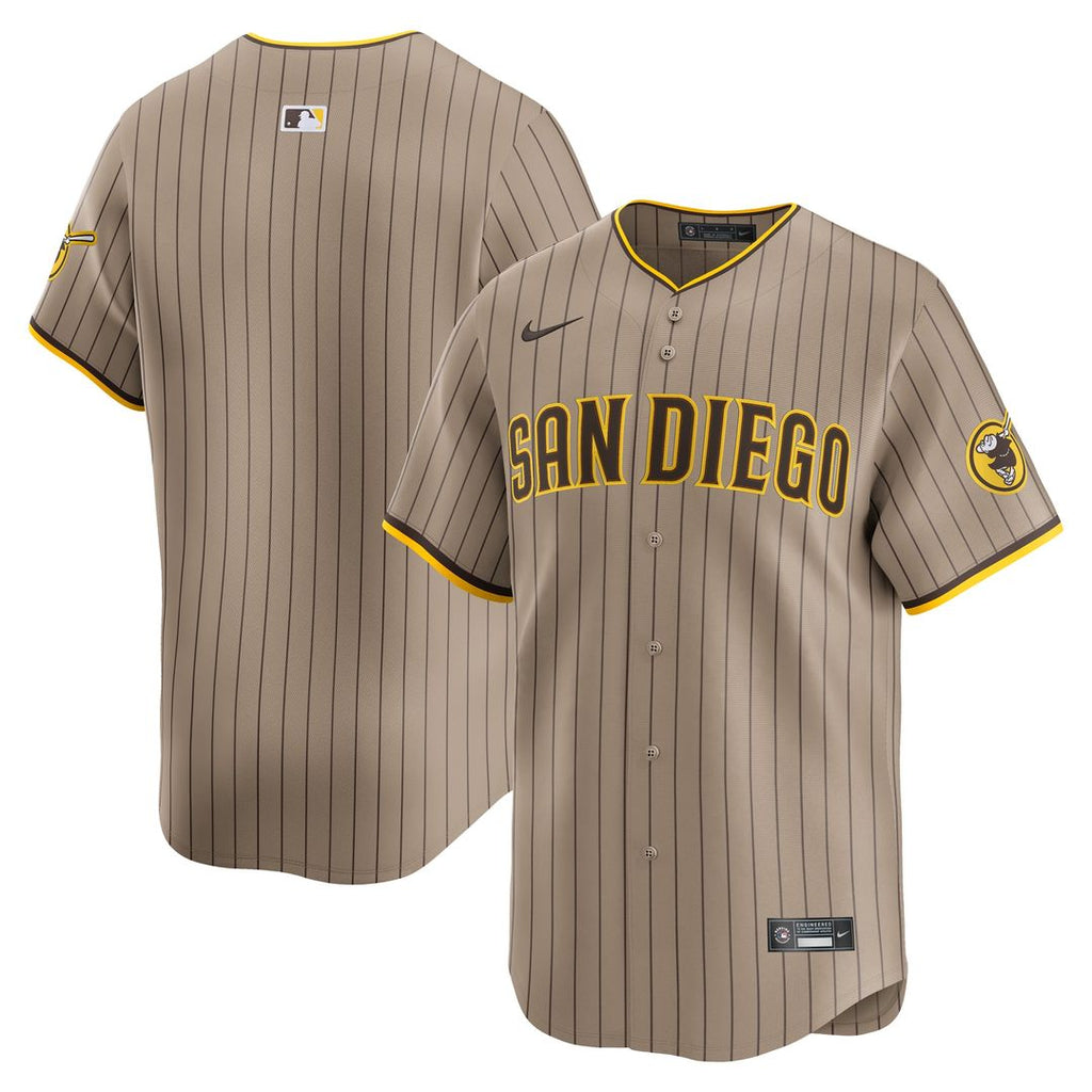 Men's San Diego Padres Khaki Alternate Limited MLB Baseball Jersey - view 1