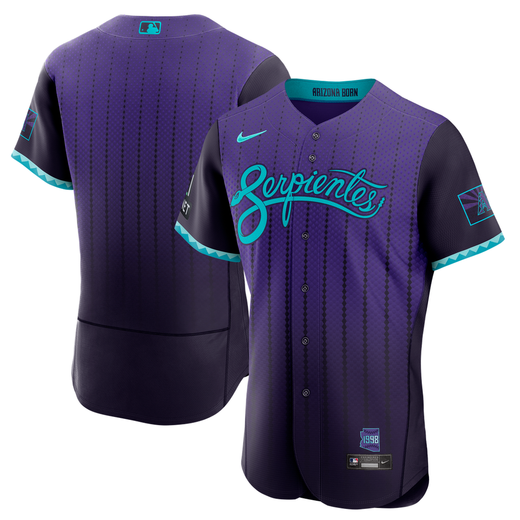 Men's Arizona Diamondbacks Purple City Connect Sponsor Patch MLB Baseball Jersey - view 1