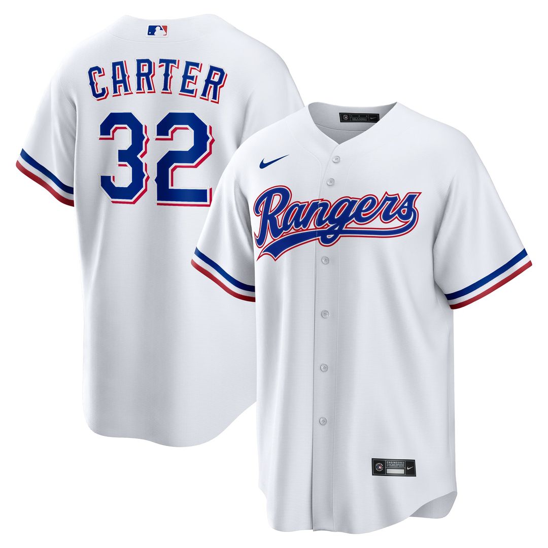 Men's Texas Rangers Evan Carter White Home Replica MLB Baseball Jersey - view 1