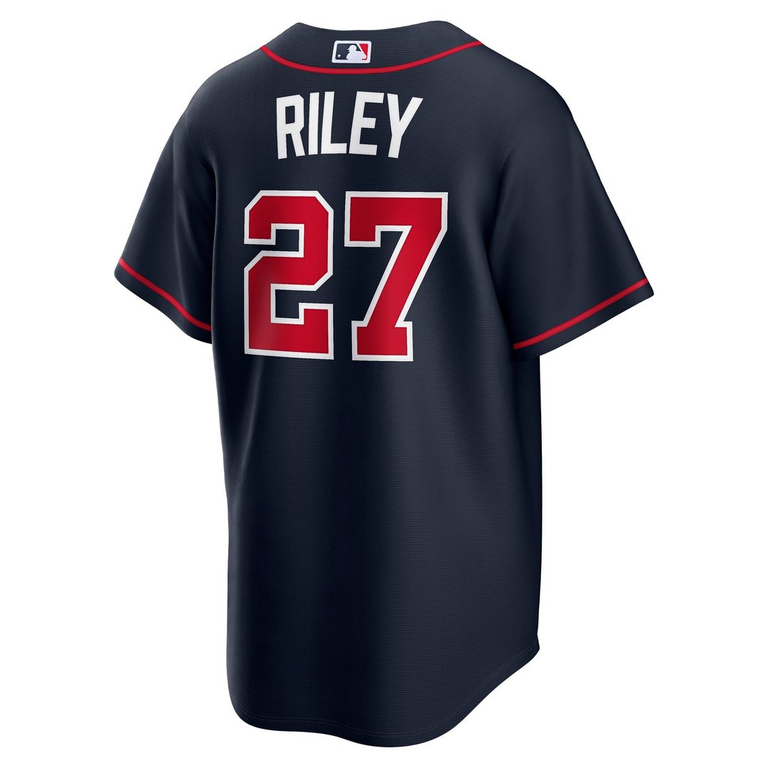 Men's Atlanta Braves Austin Riley Navy Alternate Replica MLB Baseball Jersey - view 3