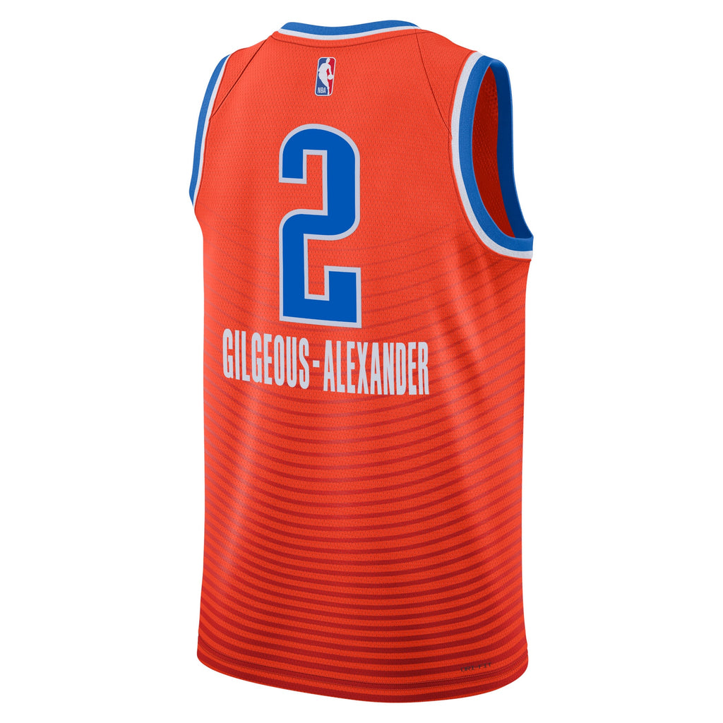 Unisex Shai Gilgeous-Alexander Oklahoma City Thunder Statement Edition Swingman NBA Basketball Jersey - Orange - view 3