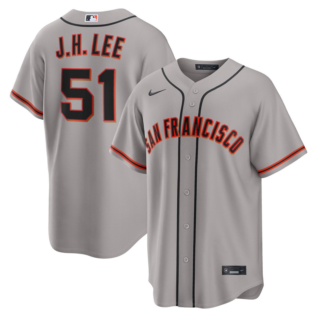 Men's San Francisco Giants Jung Hoo Lee Gray Road Replica MLB Baseball Jersey - view 1