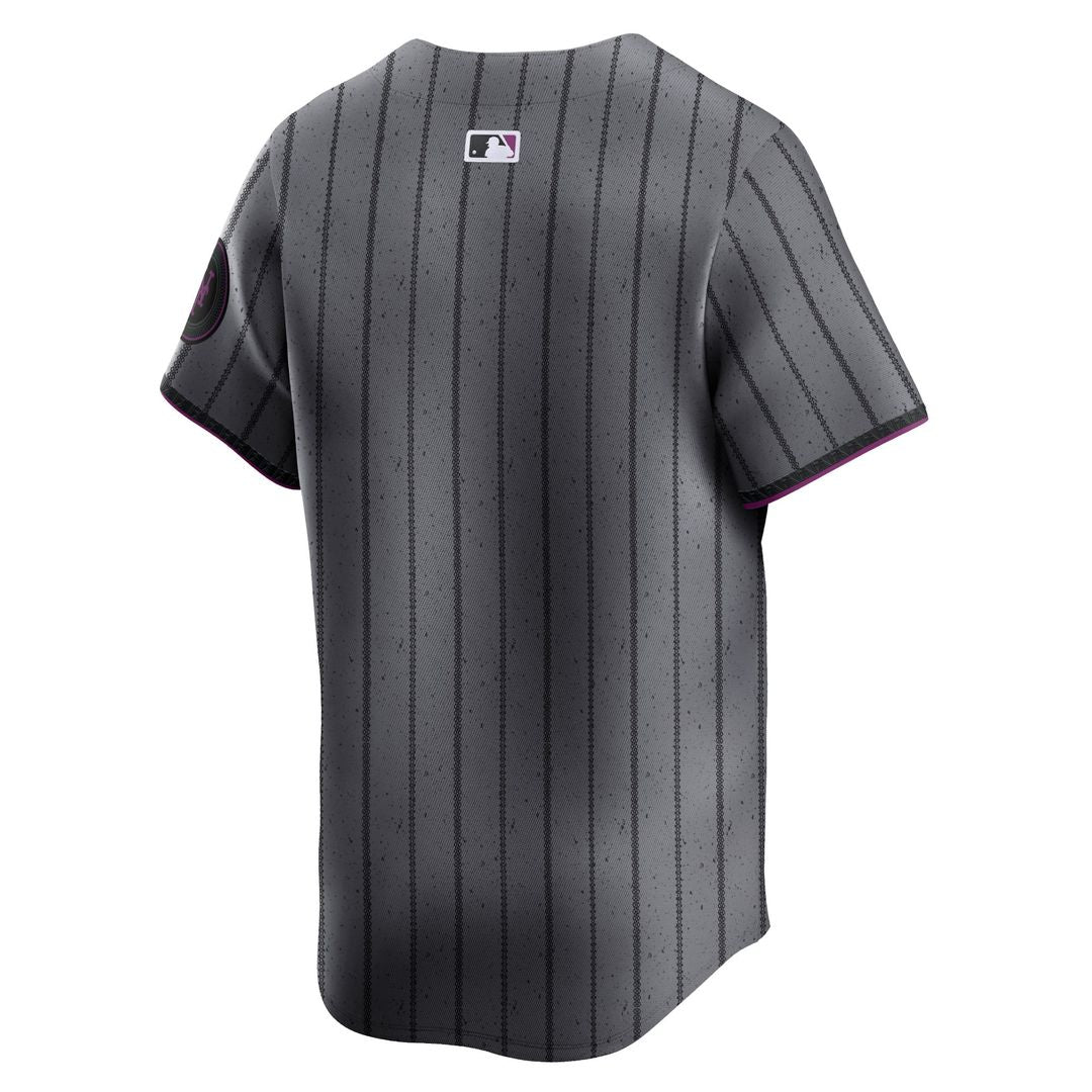 Men's New York Mets Graphite 2024 City Connect Limited MLB Baseball Jersey - view 3