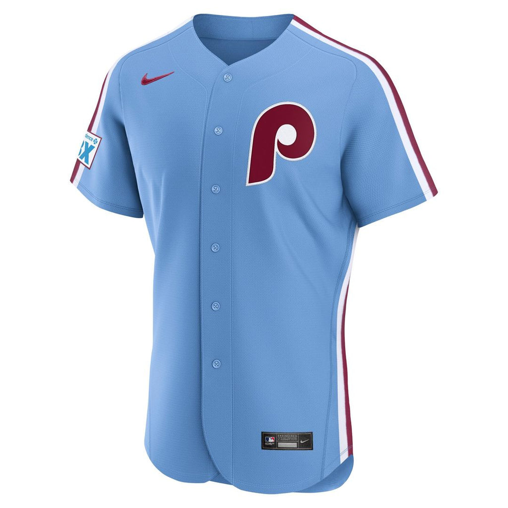 Men's Philadelphia Phillies White Home Sponsor Patch MLB Baseball Jersey - view 8