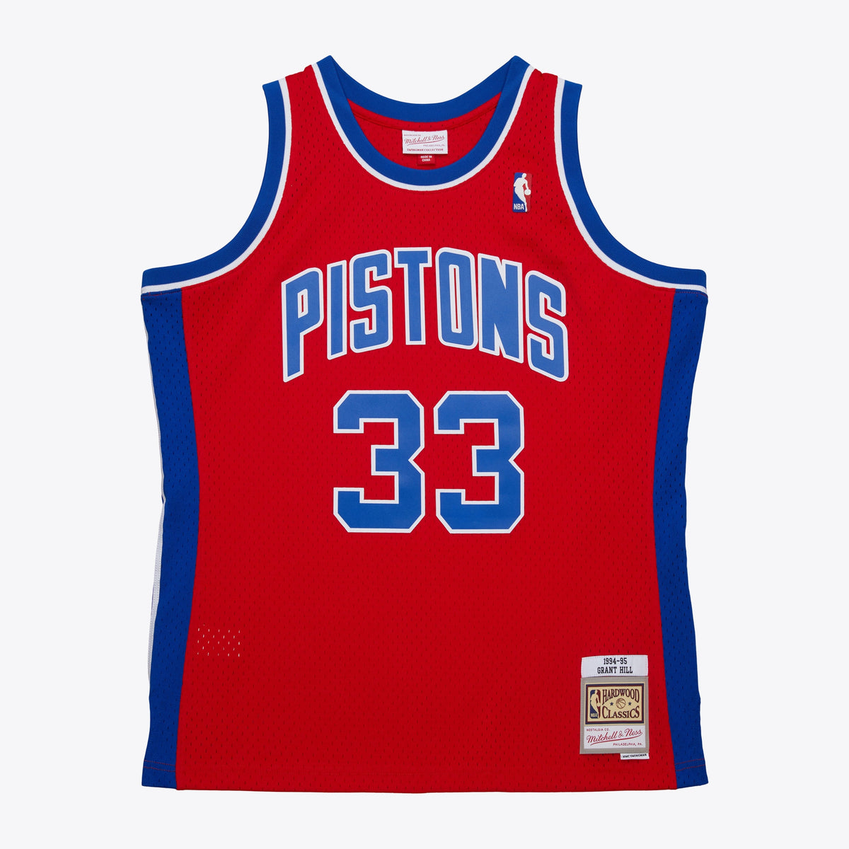 Men's Detroit Pistons Grant Hill 1994 Dark NBA Basketball Jersey - Red - view 3