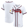 Men's Atlanta Braves White Home Sponsor Patch MLB Baseball Jersey - view 1