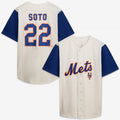 Men's New York Mets Cream/Royal Big & Tall Two-Color Fashion MLB Baseball Jersey - view 1
