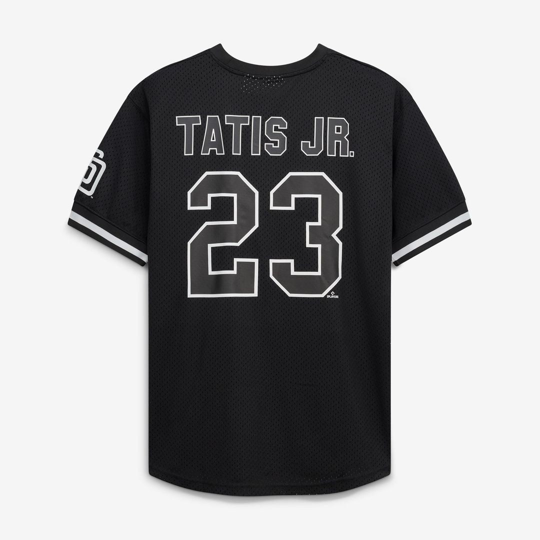 Men's San Diego Padres Fernando Tatis Jr. Black/White Big & Tall Heavyweight Mesh MLB Baseball Jersey - view 3