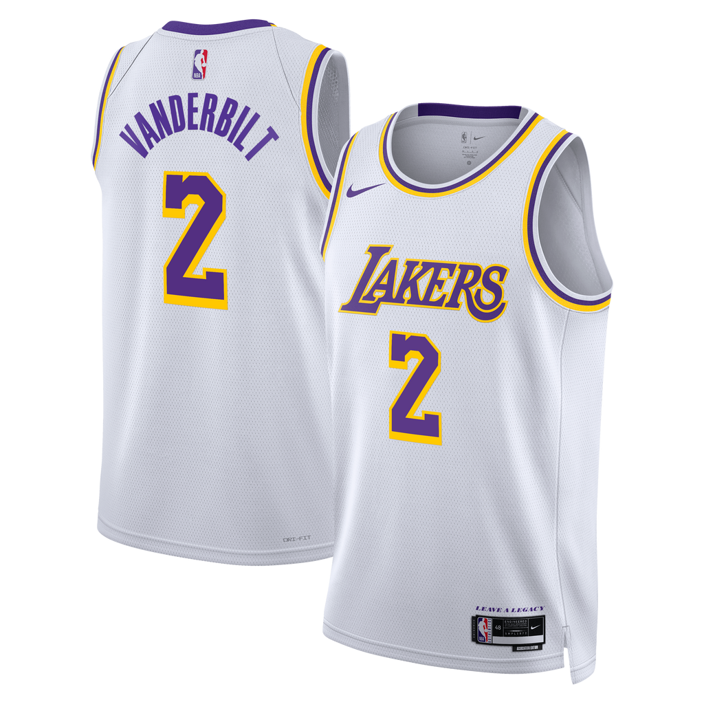 Unisex Los Angeles Lakers Association Edition Swingman NBA Basketball Jersey - White - Jarred Vanderbilt - view 2