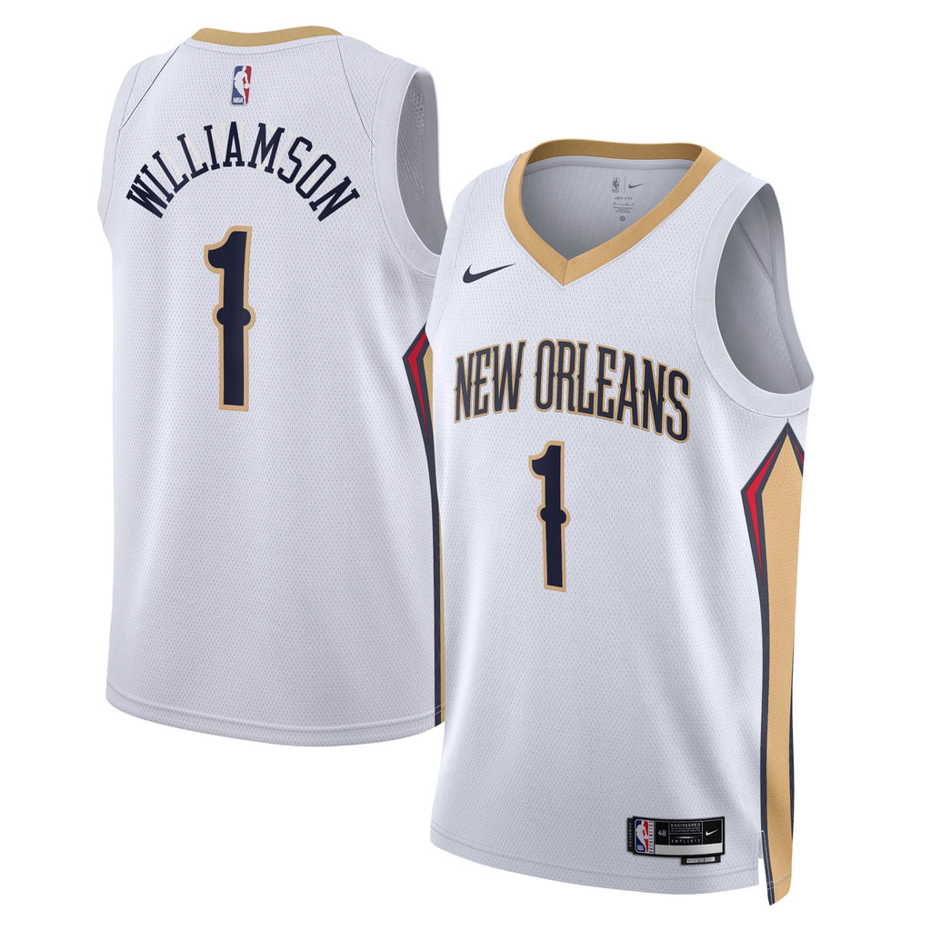 Unisex Zion Williamson New Orleans Pelicans Association Edition Swingman NBA Basketball Jersey - White - view 1