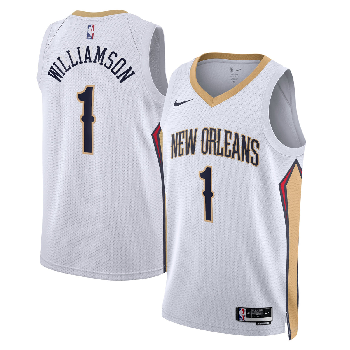 Unisex Zion Williamson New Orleans Pelicans Association Edition Swingman NBA Basketball Jersey - White - view 1