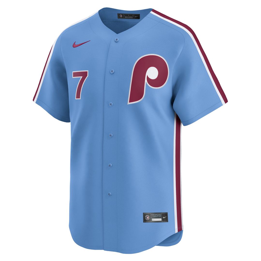 Men's Philadelphia Phillies Trea Turner Light Blue Alternate Limited MLB Baseball Jersey - view 2