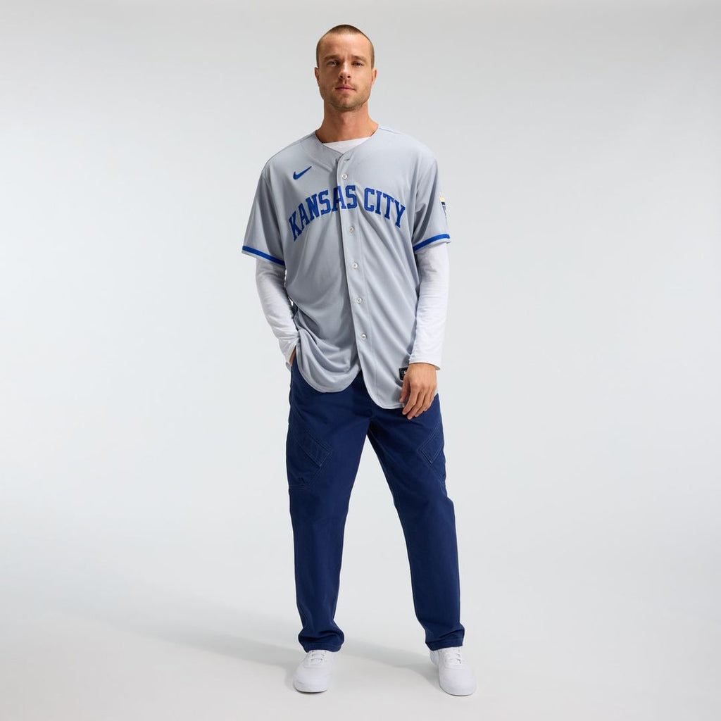 Men's Kansas City Royals Gray 2022 Road MLB Baseball Jersey - view 4