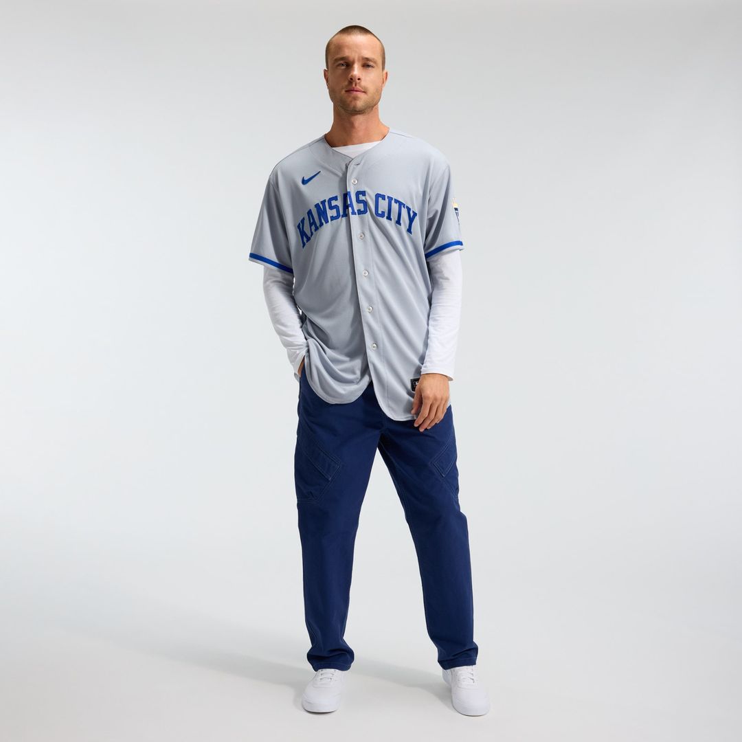 Men's Kansas City Royals Gray 2022 Road MLB Baseball Jersey - view 4