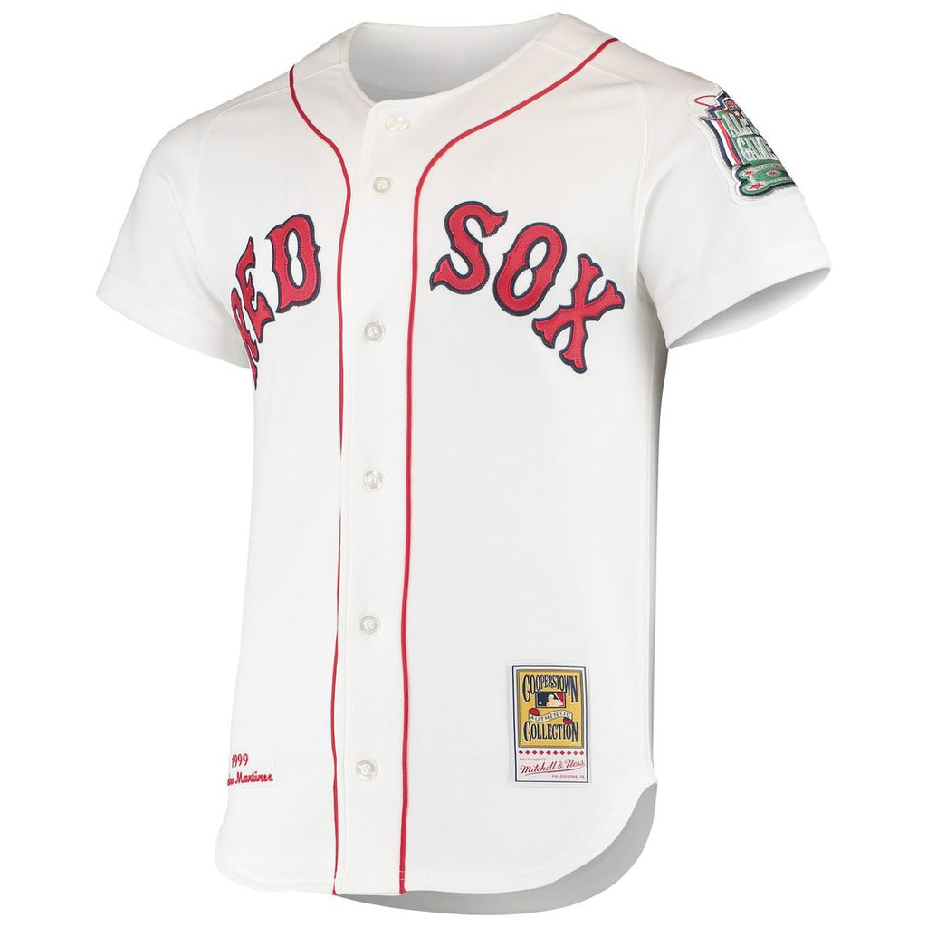 Men's Boston Red Sox Pedro Martinez White 1999 Cooperstown Collection Home MLB Baseball Jersey - view 2