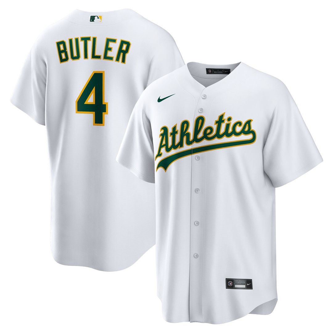 Men's Athletics Lawrence Butler White Home Replica MLB Baseball Jersey - view 1