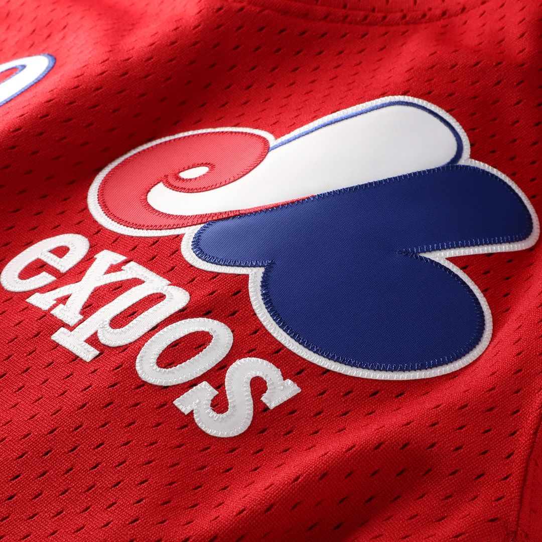 Men's Montreal Expos Tim Raines Scarlet Batting Practice MLB Baseball Jersey - view 4