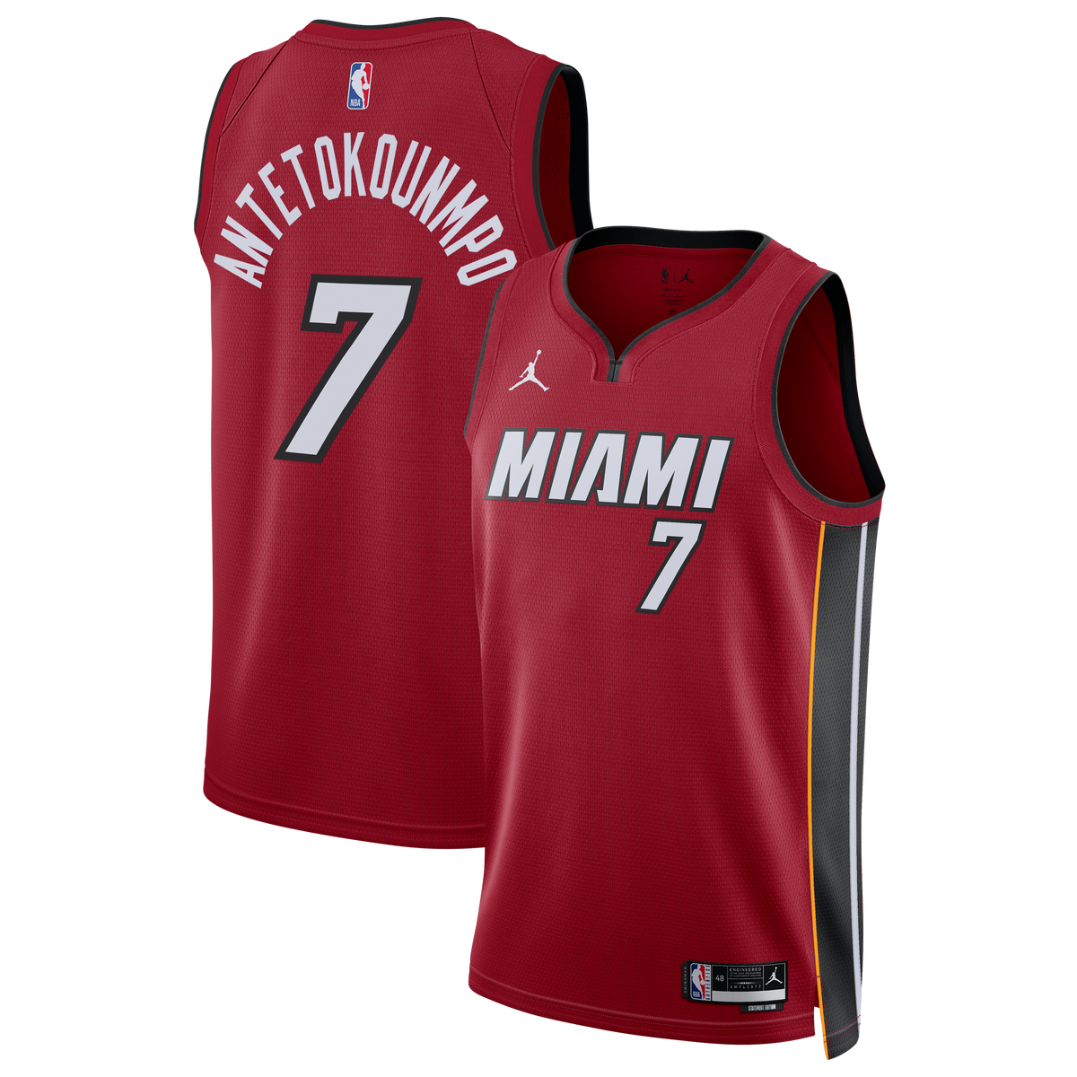 Unisex Giannis Antetokounmpo Miami Heat Statement Edition Swingman NBA Basketball Jersey - Red - view 2