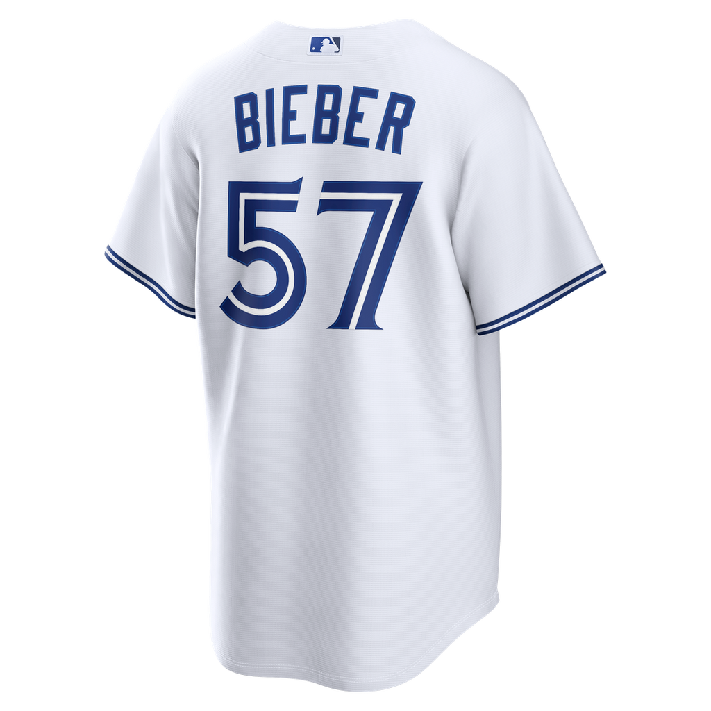 Men's Toronto Blue Jays Shane Bieber White Home Replica MLB Baseball Jersey - view 3