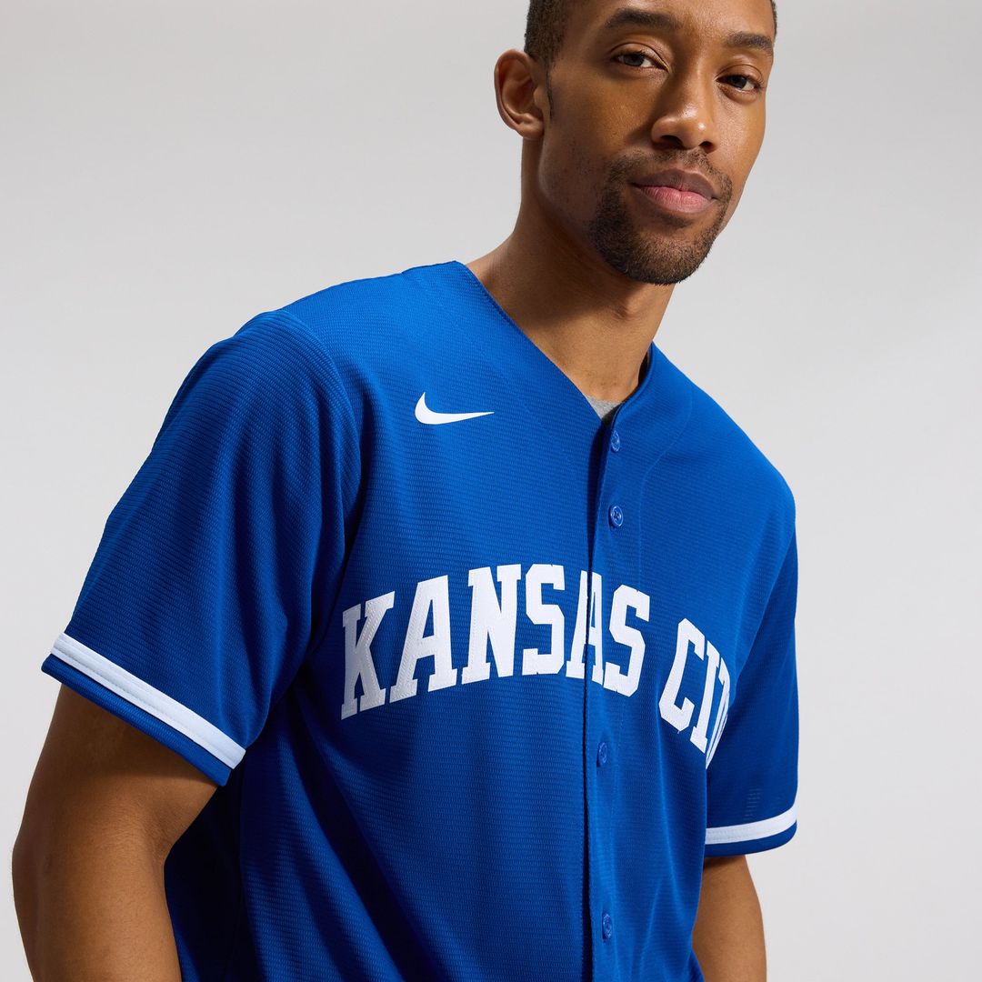 Men's Kansas City Royals Royal Alternate Replica MLB Baseball Jersey - view 7