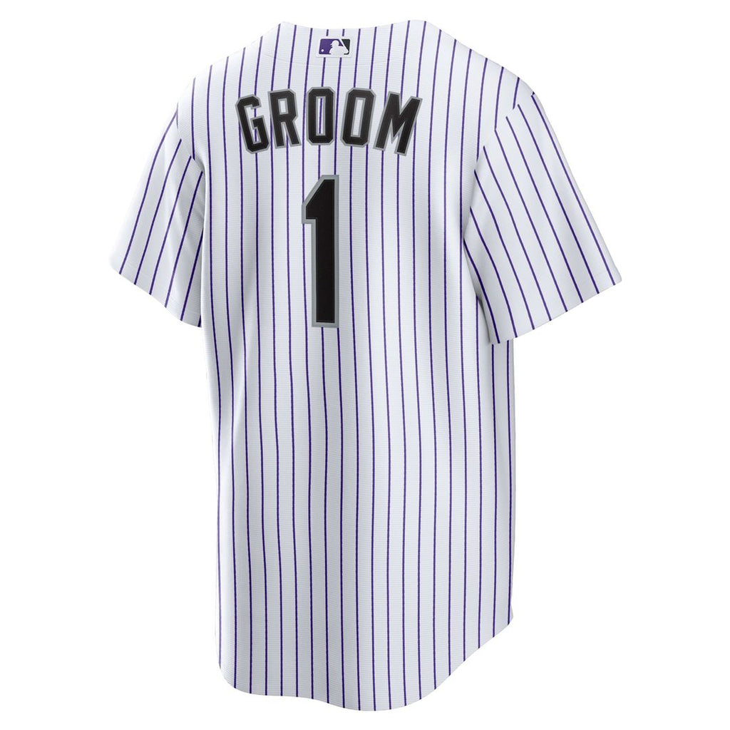 Men's Colorado Rockies White #1 Groom Home Replica MLB Baseball Jersey - view 3