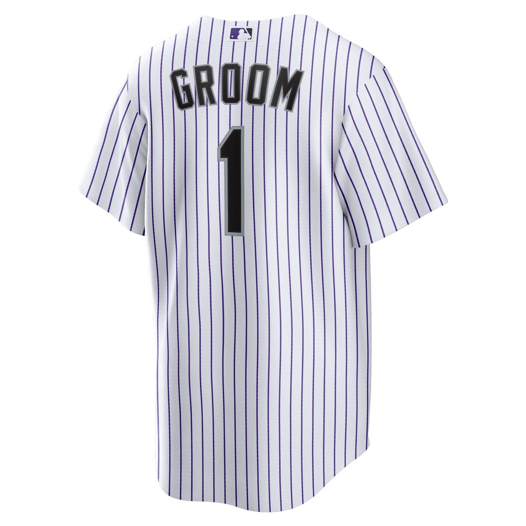 Men's Colorado Rockies White #1 Groom Home Replica MLB Baseball Jersey - view 3