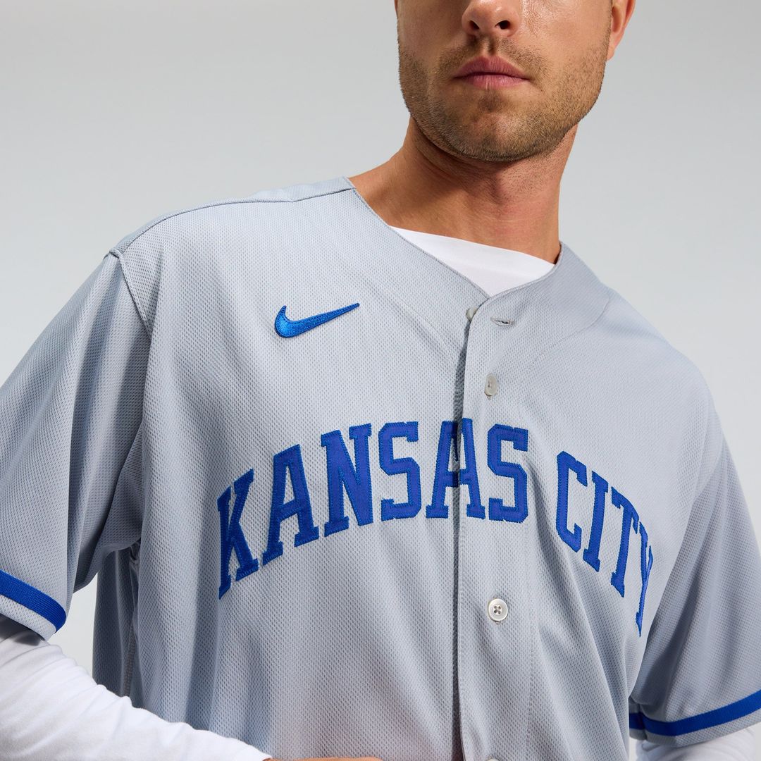 Men's Kansas City Royals Gray 2022 Road MLB Baseball Jersey - view 10