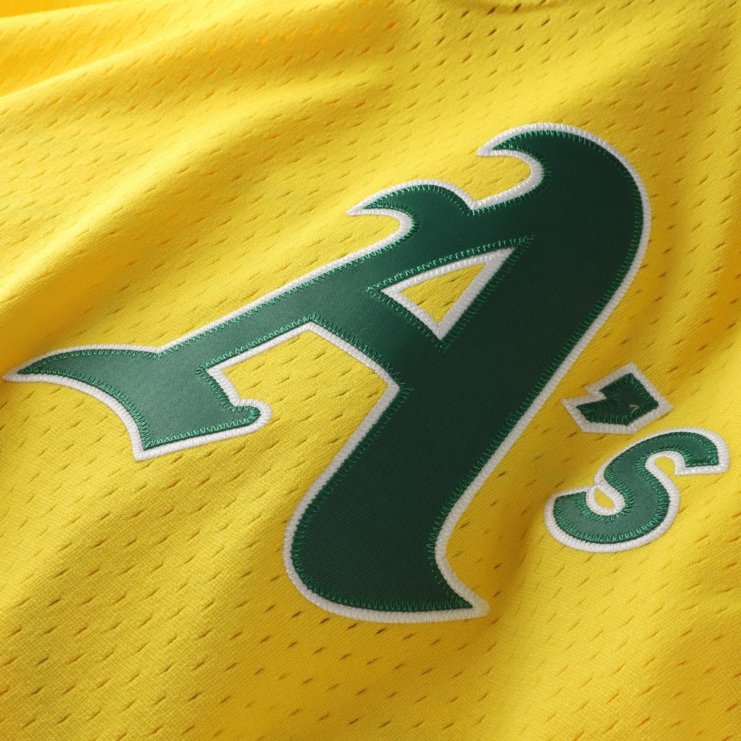 Men's Athletics Rickey Henderson Yellow Batting Practice MLB Baseball Jersey - view 4