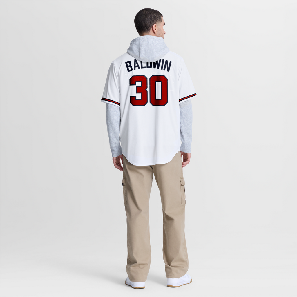 Men's Atlanta Braves Drake Baldwin White Home Replica MLB Baseball Jersey - view 5