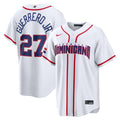 Men's Dominican Republic Baseball Vladimir Guerrero Jr. White 2026 World Baseball Classic Home Stadium MLB Baseball Jersey - view 1