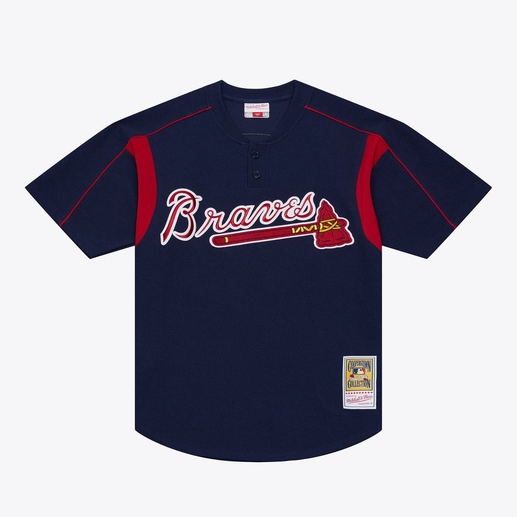 Men's Atlanta Braves Andruw Jones Navy Batting Practice MLB Baseball Jersey - view 1