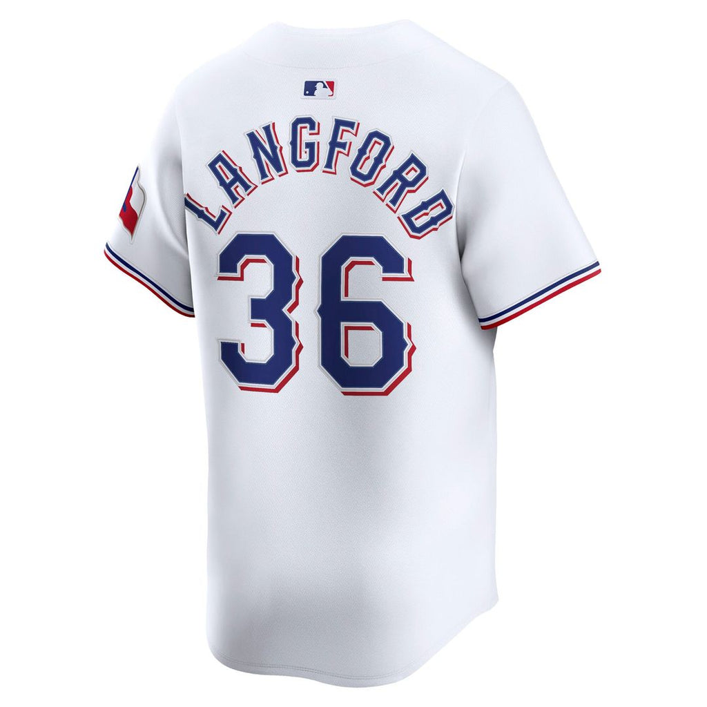 Men's Texas Rangers Wyatt Langford White Home Limited MLB Baseball Jersey - view 3