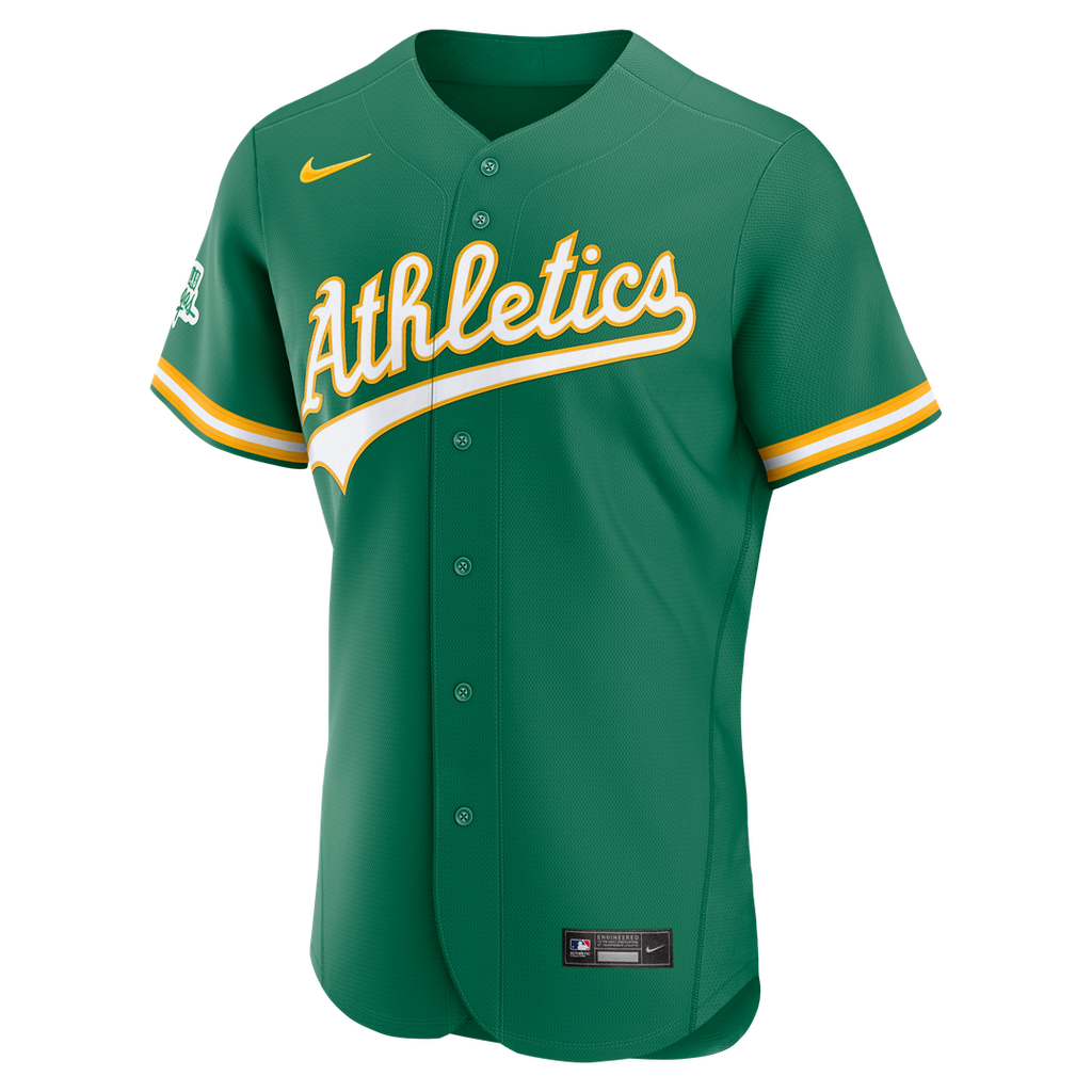 Men's Athletics Green Alternate Sponsor Patch MLB Baseball Jersey - view 2