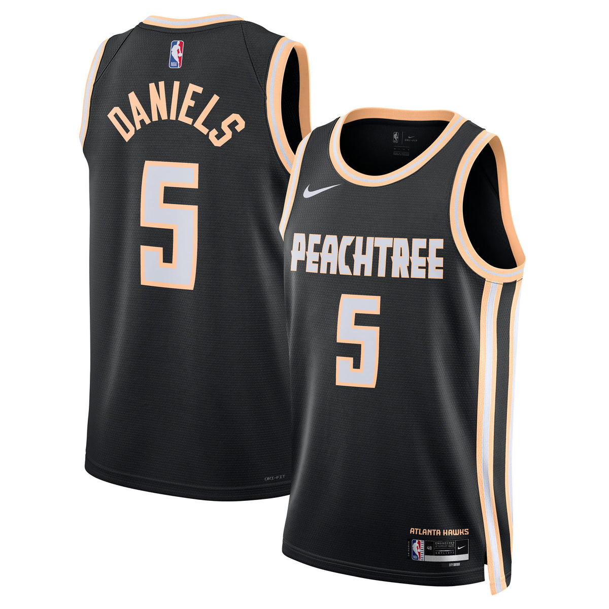 Unisex Dyson Daniels Atlanta Hawks 2025/26 City Edition Swingman NBA Basketball Jersey - Black - view 2