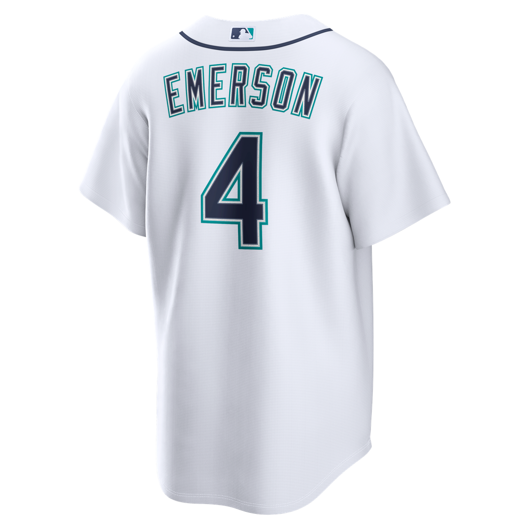 Men's Seattle Mariners Colt Emerson White Home Replica MLB Baseball Jersey - view 5